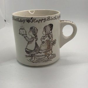 happy birthday coffee mug cup Royal Crownford Straffordshire ironstone